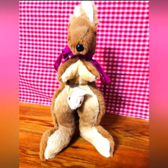 Vintage Stuffed Fur Kangaroo Joey Animal Stuffy Atralia Souvenir - Picture 6 of 8